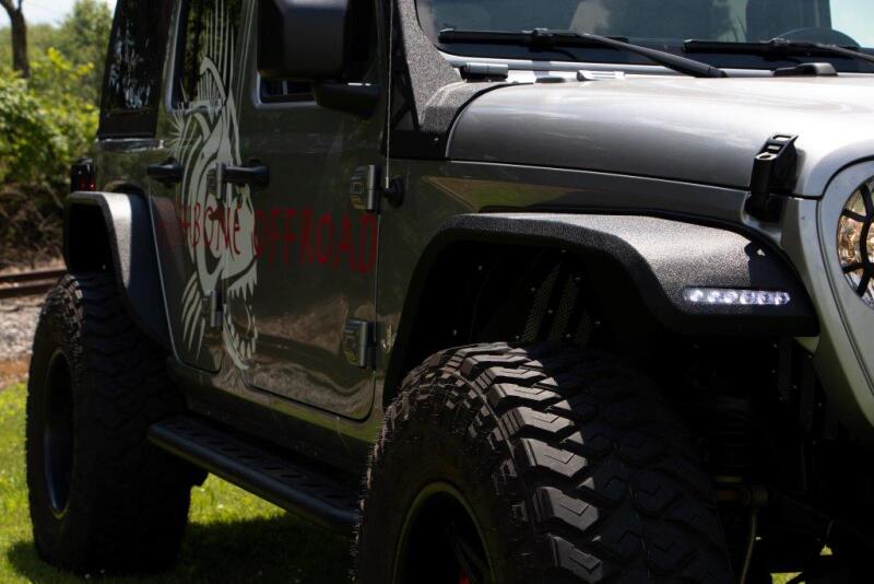 Jeep Wrangler Fenders - Front - Fishbone Offroad - Elite Steel - Black textured powder coat - `18-`27
